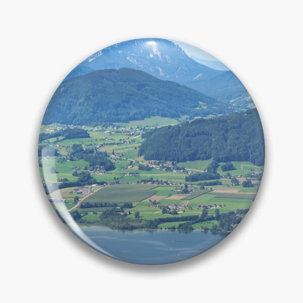 Item preview, Lake Traun Traunsee, mountains and green fields, Upper Austria landscapes, Austria designed and sold by goceris.