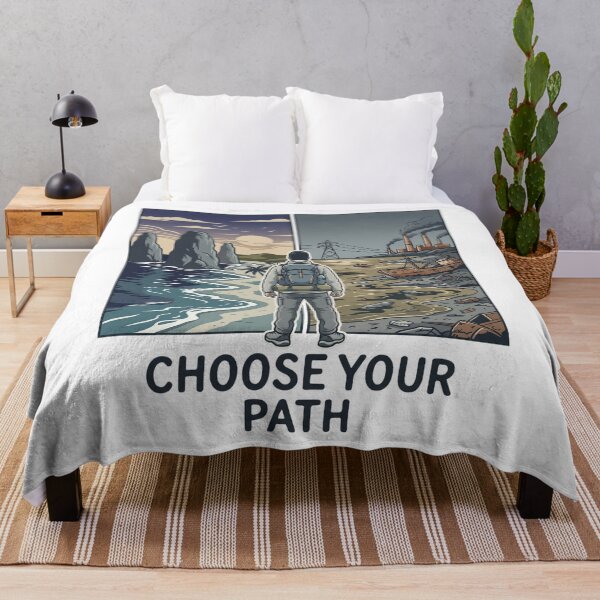 Item preview, Choose Your Path Pristine Coast vs Ocean Pollution — Environmental Conservation Activism Art designed and sold by MālamaThreads.