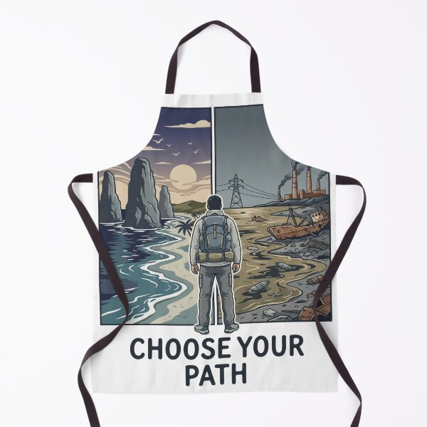 Item preview, Choose Your Path Pristine Coast vs Ocean Pollution — Environmental Conservation Activism Art designed and sold by MālamaThreads.
