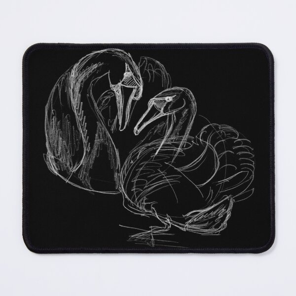 Item preview, Swans Courting Sketch In White Chalk designed and sold by Dina's Fine Arts.
