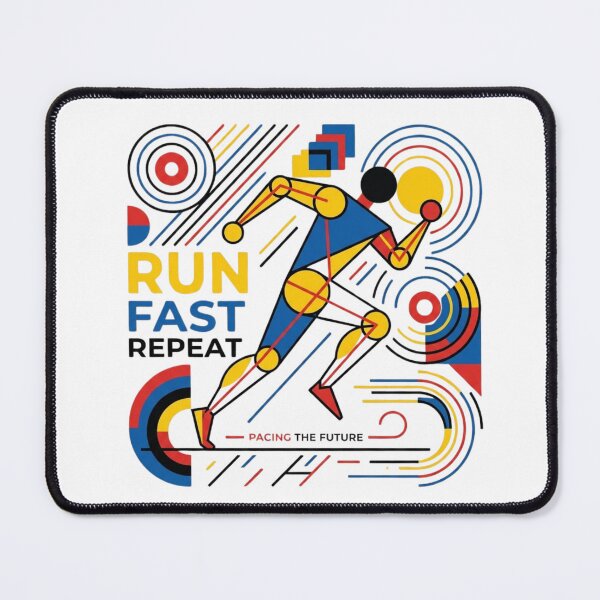 Item preview, Run Fast Repeat Bauhaus Running Design designed and sold by RunningWhiskers.