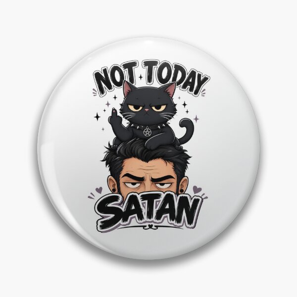 Item preview, Not Today Satan Black Cat Dad Funny Kawaii T-Shirt designed and sold by Ashley critters.