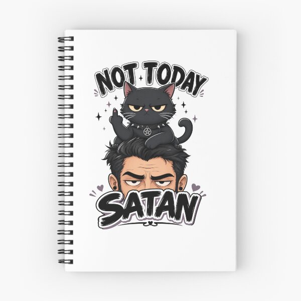 Item preview, Not Today Satan Black Cat Dad Funny Kawaii T-Shirt designed and sold by Ashley critters.
