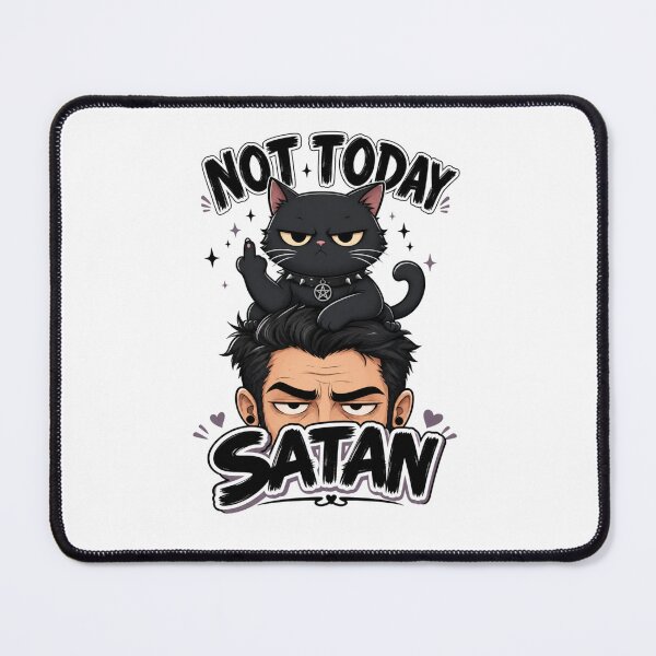 Item preview, Not Today Satan Black Cat Dad Funny Kawaii T-Shirt designed and sold by Ashley critters.