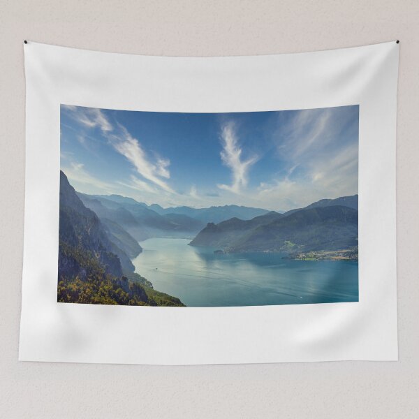 Item preview, Lake Traun Traunsee and mountains in Upper Austria landscapes, Austria, summer season designed and sold by goceris.