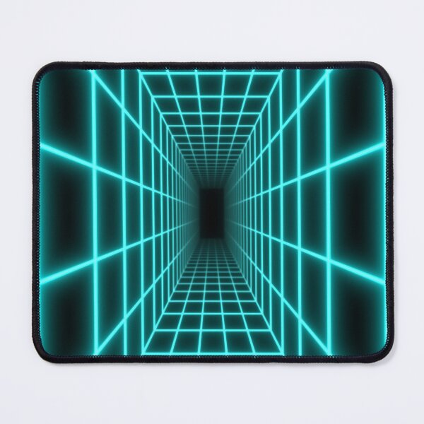 Item preview, Cyan Glow Rectangular Wireframe Tunnel designed and sold by Electric Shock!! Design.