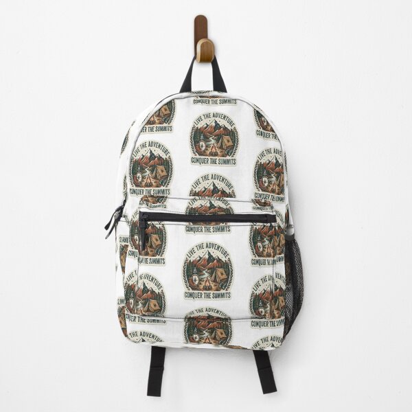 Item preview, Live the Adventure - Conquer the Summits Camping and Hiking Badge designed and sold by Mido-artister.