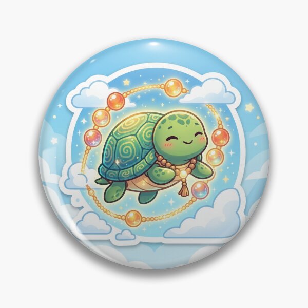 Item preview, Chibi Turtle Sticker Floating Sky Anime Cute Illustration designed and sold by uegi.