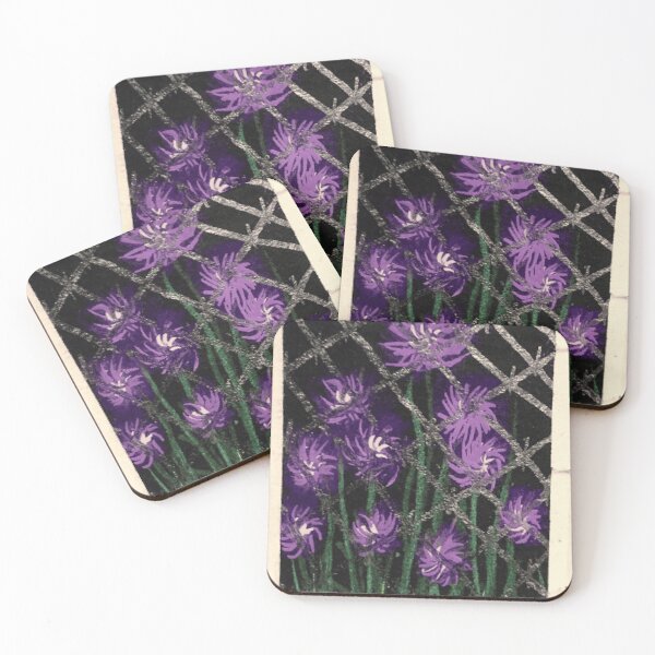 Item preview, Dark Purple Flowers Behind Barbed Wire designed and sold by VelvetGothic.