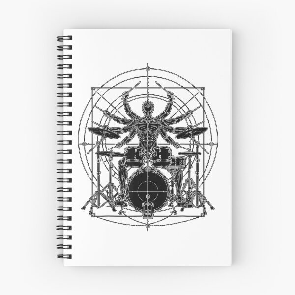 Item preview, Vitruvian Man Drummer Anatomy Sketch Multi Armed Drum Musician Band Gift designed and sold by DienesAngele.