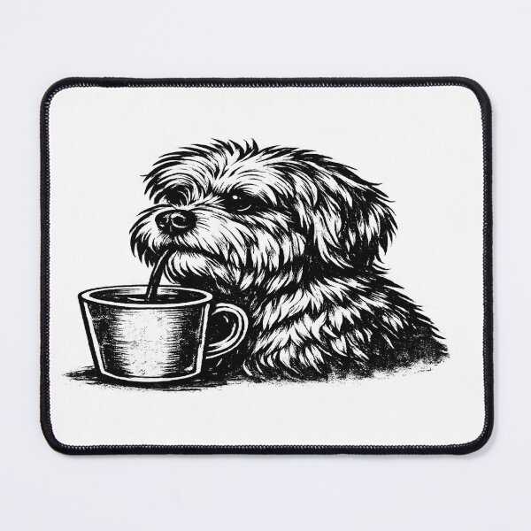 Item preview, Funny Shaggy Dog Drinking Coffee Sketch designed and sold by Mita986.