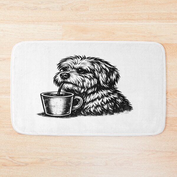 Item preview, Funny Shaggy Dog Drinking Coffee Sketch designed and sold by Mita986.