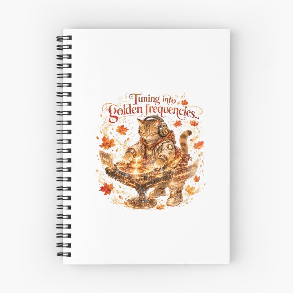 Item preview, Tuning Into Golden Frequencies Steampunk Cat DJ Turntable Autumn designed and sold by AQUILAKREO.