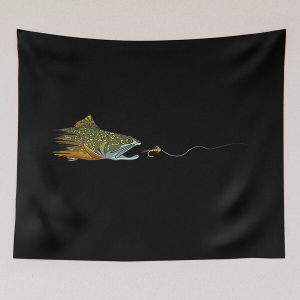 Item preview, Vintage Fly Fishing Brook Trout Catching Lure Angler Sportsman Lake Art designed and sold by WilliaMaler.