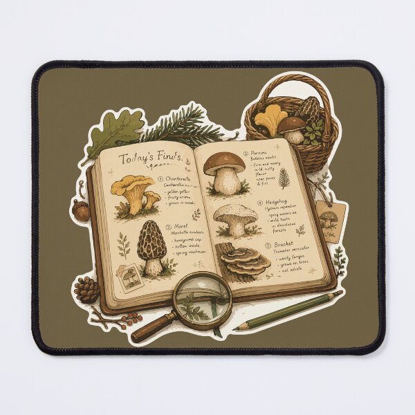 Item preview, Today's Finds Mushroom Field Guide Mycology designed and sold by SimplePoDesign.