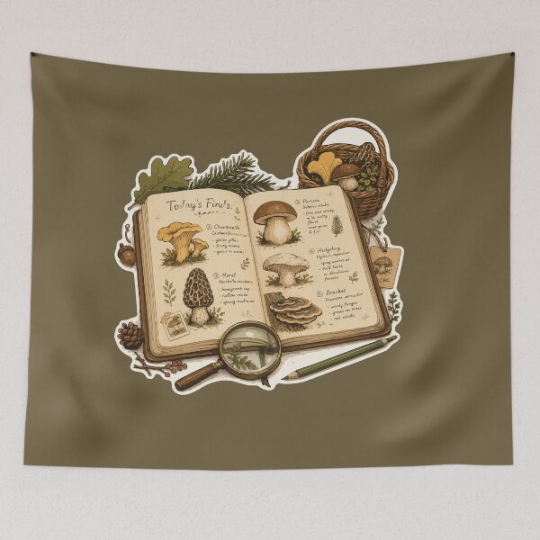 Item preview, Today's Finds Mushroom Field Guide Mycology designed and sold by SimplePoDesign.