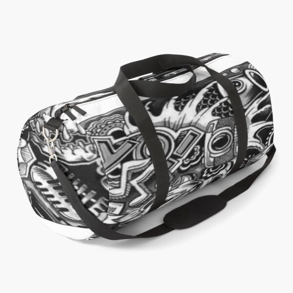 Item preview, Retro and Urban Doodle Art - Black and White Explosion Tattoo and Sticker Bomb Style designed and sold by RAYBIL.