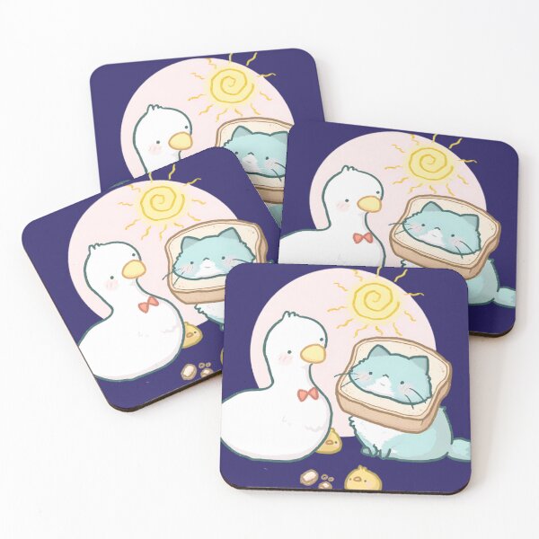Item preview, Kawaii Bowtie Duck and Bread Cat designed and sold by VelvetGothic.