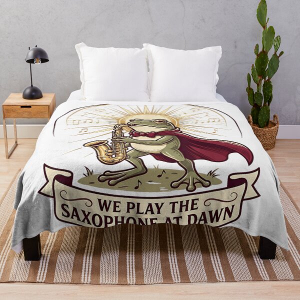 Item preview, Funny Music Meme We Play The Saxophone At Dawn Musical Frog designed and sold by WilliaMaler.