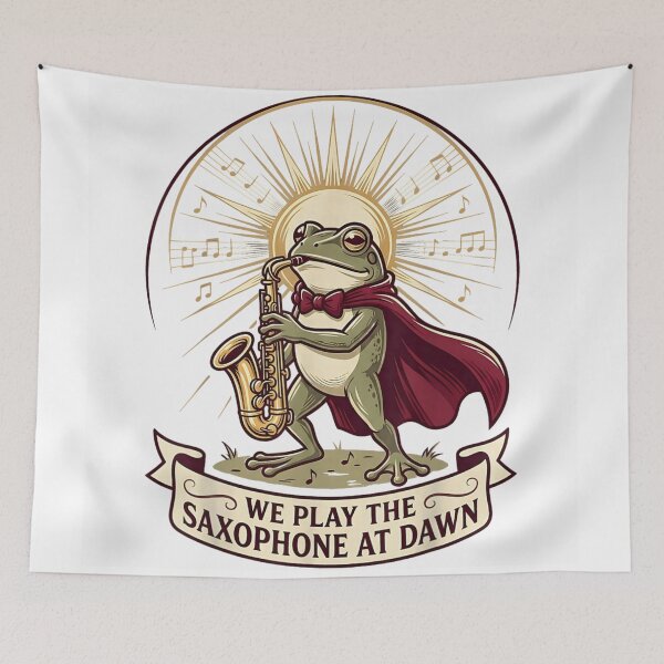 Item preview, Funny Music Meme We Play The Saxophone At Dawn Musical Frog designed and sold by WilliaMaler.