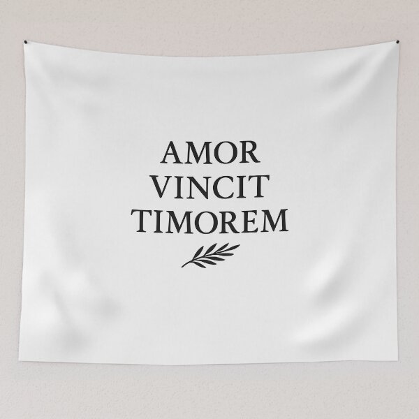 Item preview, Amor Vincit Timorem Latin Quote Shirt Love Conquers Fear (Black Font) designed and sold by TshirtsLabs.