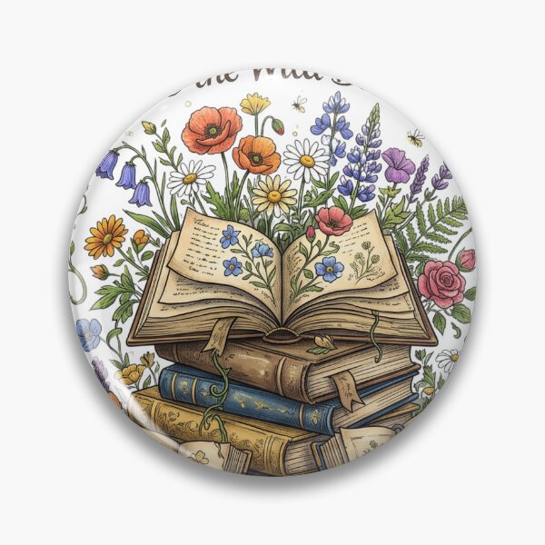 Item preview, Enchanted Botanical Book Stack Floral Reading Art designed and sold by Retro Rascals Co..