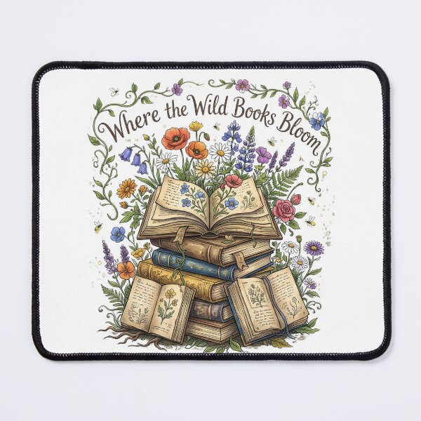 Item preview, Enchanted Botanical Book Stack Floral Reading Art designed and sold by Retro Rascals Co..