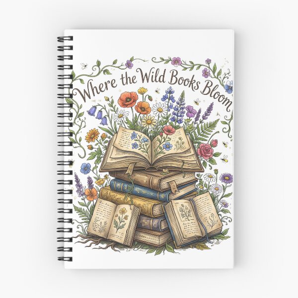 Item preview, Enchanted Botanical Book Stack Floral Reading Art designed and sold by Retro Rascals Co..