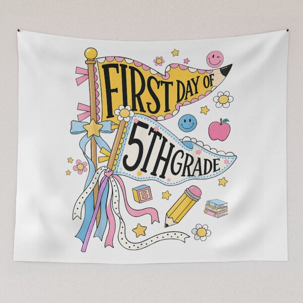 Item preview, Cute First Day Of 5th Grade Back To School Pencil Pennant designed and sold by WilliaMaler.
