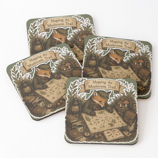 Item preview, Mapping the Mushroom Trail Fox Foraging Adventure designed and sold by SimplePoDesign.