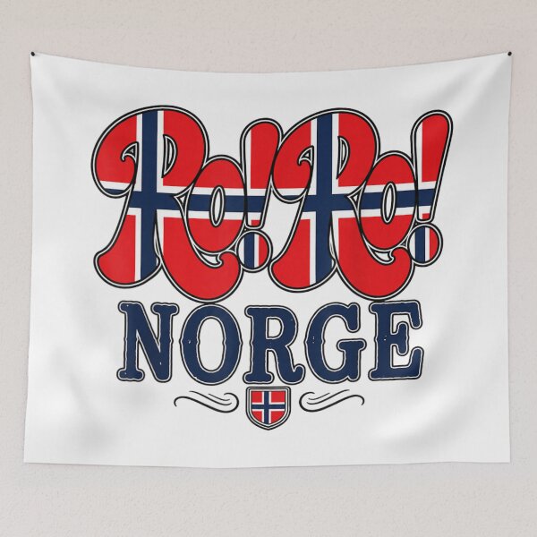 Item preview, Vintage Ro Ro Norge Norway Flag Retro Typography National Pride Souvenir designed and sold by WilliaMaler.