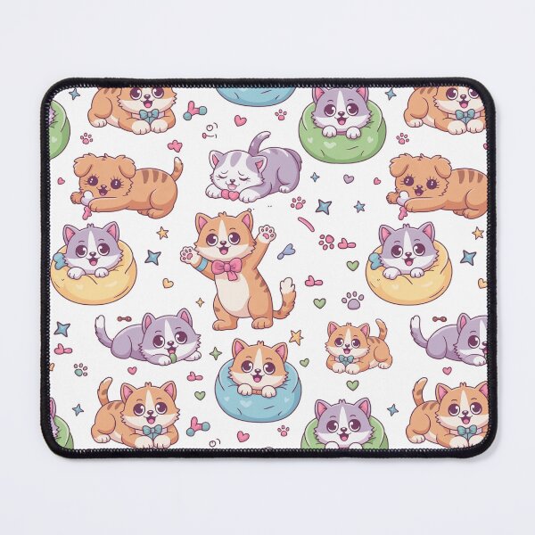 Item preview, Kawaii Cats Pattern Cute Kitty Poses designed and sold by WikaKowalczyk.