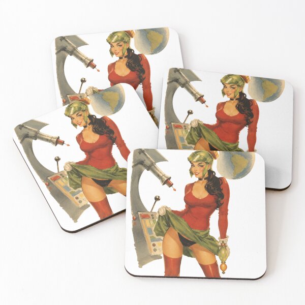 Item preview, Retro Space Warrior Pin-Up – Vintage Sci-Fi Martian Girl designed and sold by Cosplayvintage.