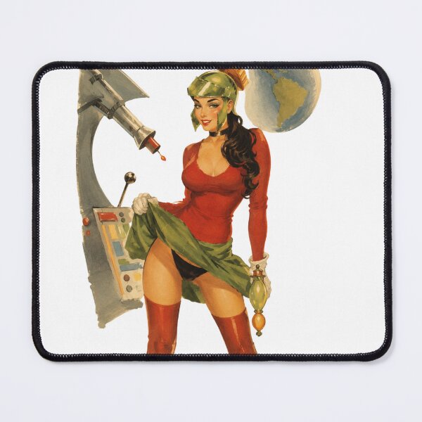 Item preview, Retro Space Warrior Pin-Up – Vintage Sci-Fi Martian Girl designed and sold by Cosplayvintage.