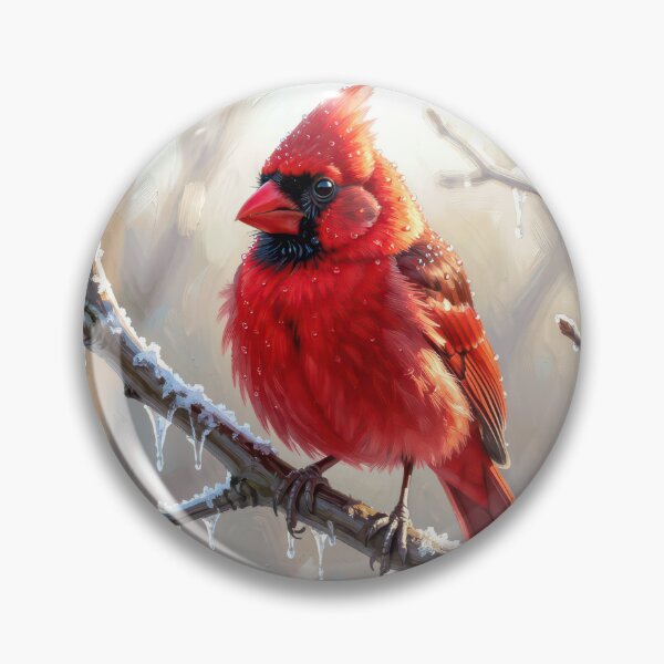 Item preview, Red Cardinal on an Icy Winter Branch designed and sold by Maria Dryfhout.