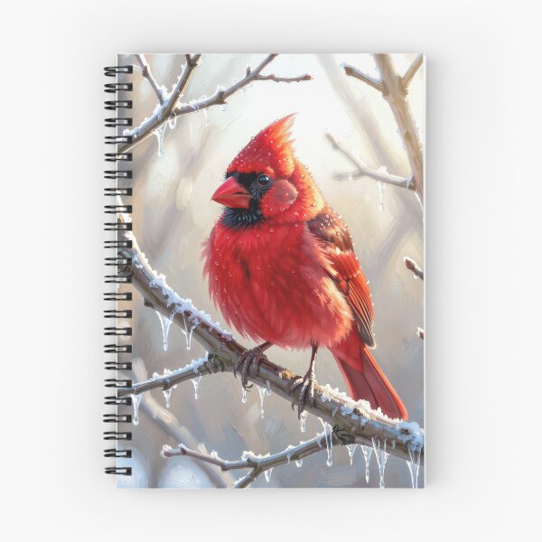 Item preview, Red Cardinal on an Icy Winter Branch designed and sold by Maria Dryfhout.