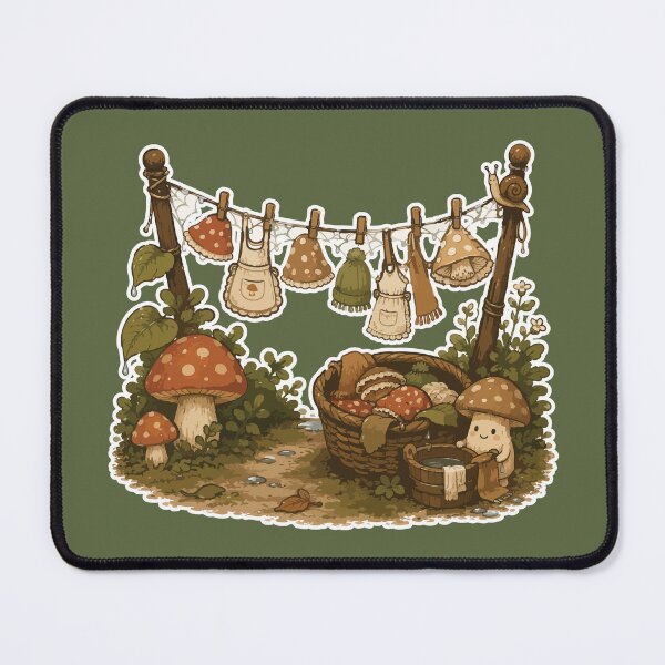 Item preview, Mushroom Laundry Day Cute Cottagecore Forest designed and sold by SimplePoDesign.