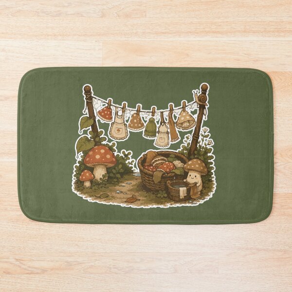 Item preview, Mushroom Laundry Day Cute Cottagecore Forest designed and sold by SimplePoDesign.