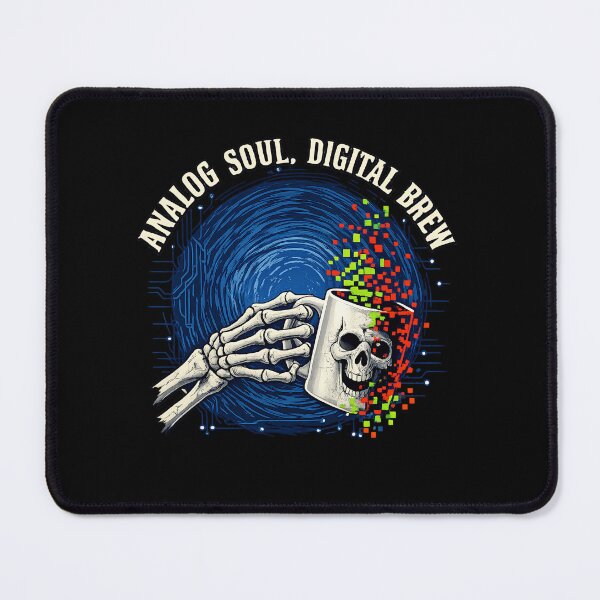 Item preview, Analog Soul Digital Brew | Funny Cyberpunk Skeleton Pixel Humor & Coding Life Humor designed and sold by Cree8if.