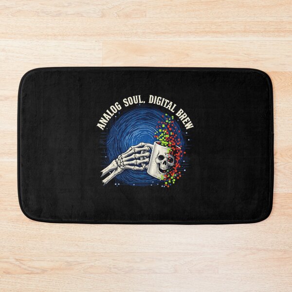 Item preview, Analog Soul Digital Brew | Funny Cyberpunk Skeleton Pixel Humor & Coding Life Humor designed and sold by Cree8if.