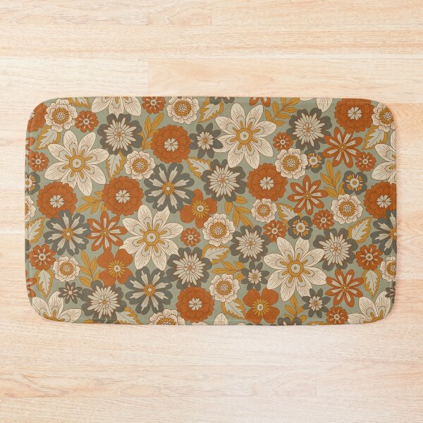 Item preview, Copy of Tossed Blooms and Blossoms / Dense Floral in Orange and Green designed and sold by somecallmebeth.