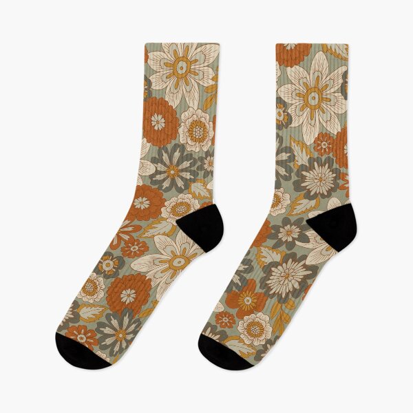 Item preview, Copy of Tossed Blooms and Blossoms / Dense Floral in Orange and Green designed and sold by somecallmebeth.