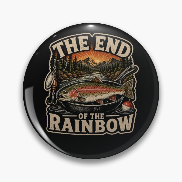 Item preview, The End Of The Rainbow – Vintage Trout Fishing Angler Outdoor Design designed and sold by PosiMCreations.