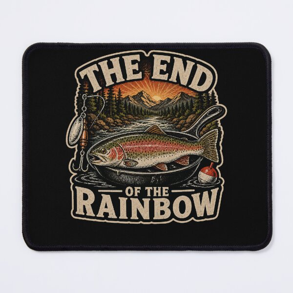 Item preview, The End Of The Rainbow – Vintage Trout Fishing Angler Outdoor Design designed and sold by PosiMCreations.