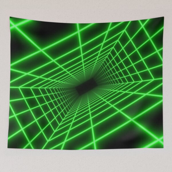 Item preview, Green Glow Rectangular Wireframe Tunnel designed and sold by Electric Shock!! Design.
