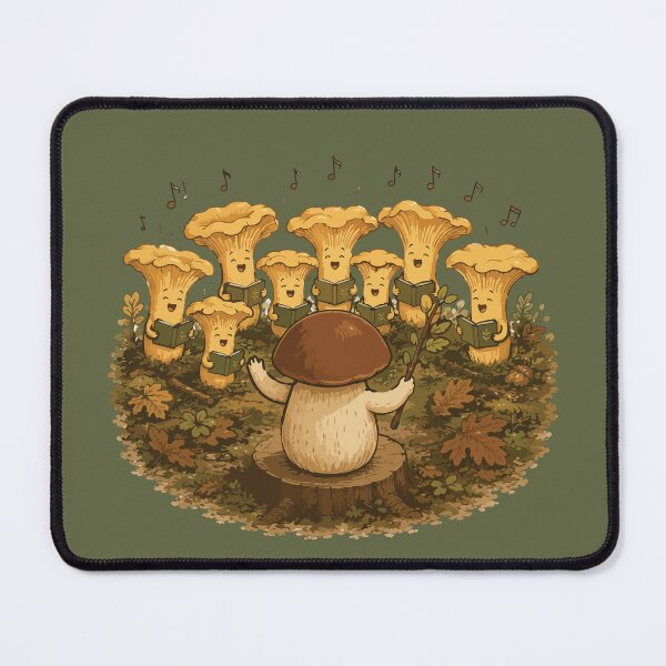 Item preview, Cute Mushroom Choir Forest Chanterelle Singing designed and sold by SimplePoDesign.