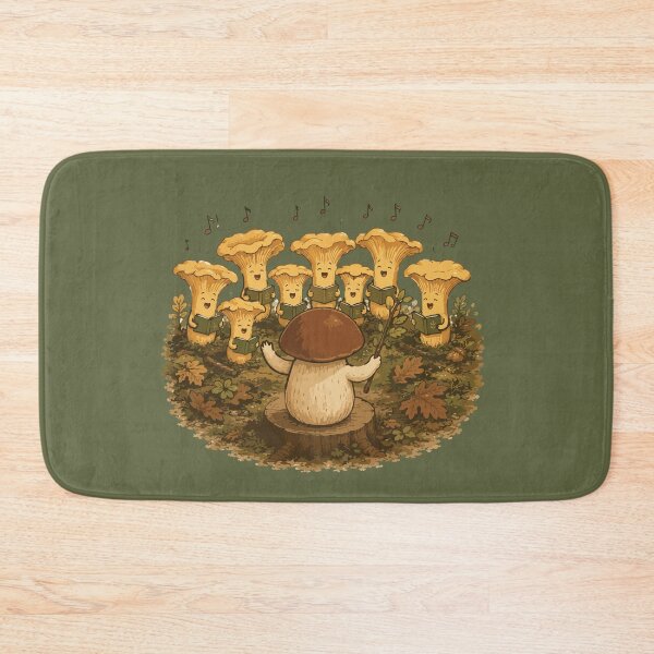 Item preview, Cute Mushroom Choir Forest Chanterelle Singing designed and sold by SimplePoDesign.