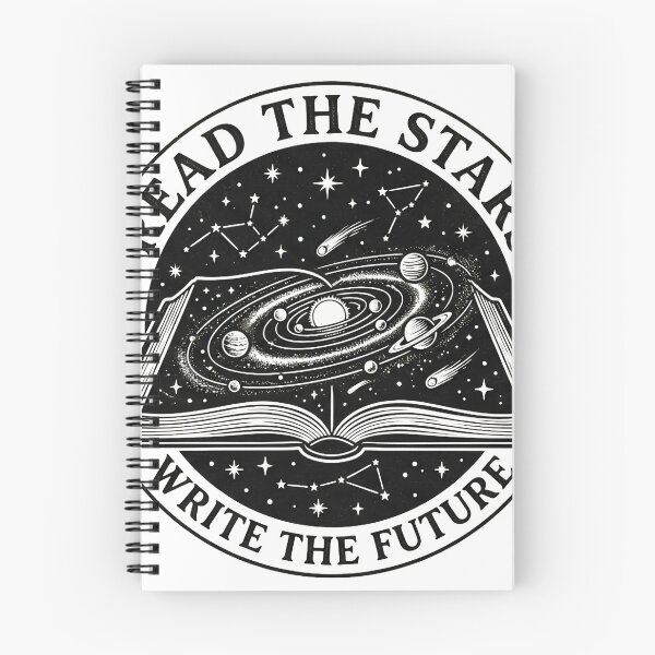 Item preview, Read The Stars Write The Future Cosmic Book Linocut designed and sold by Doulouxhop.