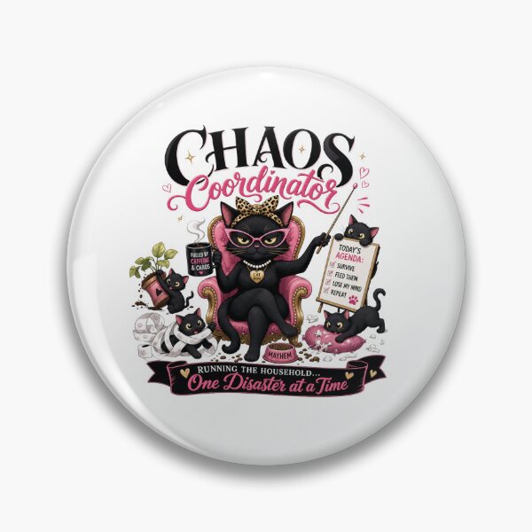 Item preview, Chaos Coordinator Black Cat Mom Funny Kawaii T-Shirt designed and sold by Ashley critters.