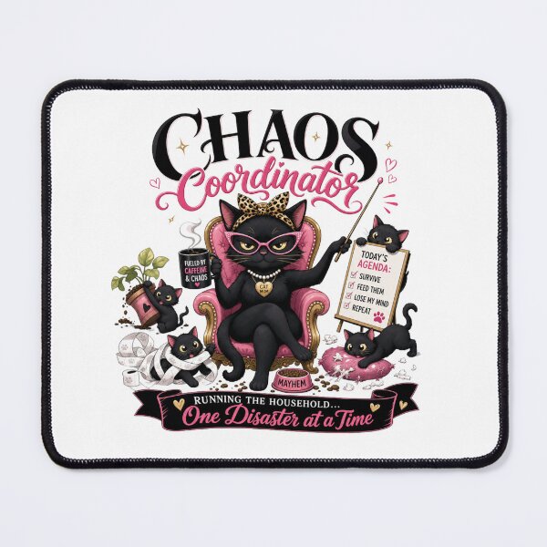 Item preview, Chaos Coordinator Black Cat Mom Funny Kawaii T-Shirt designed and sold by Ashley critters.